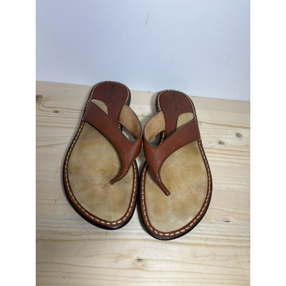 Madison Comfort Brown‎ Leather Wedge Sandals Womans Size 8.5 U7